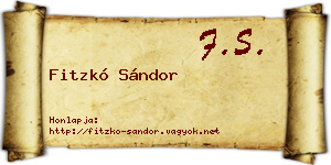 Fitzkó Sándor névjegykártya