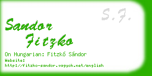 sandor fitzko business card